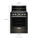 Kitchenaid® 30-Inch 5-Burner Gas Convection Range KFGG500EBS