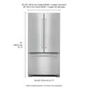 Kitchenaid® 22 cu. ft. 36-Inch Width Counter Depth French Door Refrigerator with Interior Dispense KRFC302ESS