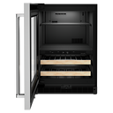 Kitchenaid® 24 Beverage Center with Glass Door and Wood-Front Racks KUBL214KSB