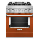 KitchenAid® 30'' Smart Commercial-Style Dual Fuel Range with 4 Burners KFDC500JSC