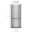 Kitchenaid® 19 cu.ft. 30-Inch Width Full Depth Non Dispense Bottom Mount Refrigerator KRBR109ESS