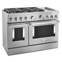 KitchenAid® 48'' Smart Commercial-Style Dual Fuel Range with Griddle KFDC558JSS