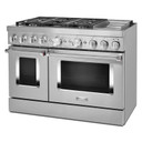 KitchenAid® 48'' Smart Commercial-Style Dual Fuel Range with Griddle KFDC558JSS