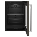 Kitchenaid® 24" Undercounter Refrigerator with Glass Door and Shelves with Metallic Accents and PrintShield™ Finish KURR314KBS