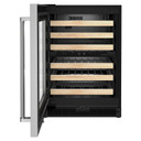 Kitchenaid® 24" Undercounter Wine Cellar with Glass Door and Wood-Front Racks KUWL214KSB