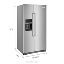 Kitchenaid® 24.8 cu ft. Side-by-Side Refrigerator with Exterior Ice and Water and PrintShield™ finish KRSF705HPS