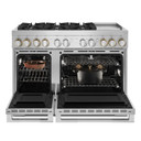 Jennair® RISE™ 48" Dual-Fuel Professional-Style Range with Chrome-Infused Griddle and Steam Assist JDSP548HL