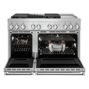 Jennair® NOIR™ 48 Dual-Fuel Professional-Style Range with Chrome-Infused Griddle and Grill JDRP748HM