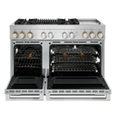 Jennair® RISE™ 48 Dual-Fuel Professional-Style Range with Chrome-Infused Griddle and Grill JDRP748HL