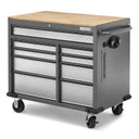 Gladiator® Premier 41 inch (104.1 cm) 9-drawer Mobile Tool Workbench with Solid Wood Top GAMT41HWJG