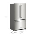 Kitchenaid® 20 cu. ft. 36-Inch Width Counter-Depth French Door Refrigerator with Interior Dispense KRFC136RPS