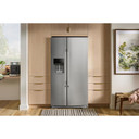 Kitchenaid® 20.8 Cu. Ft. Counter-Depth Side-by-Side Refrigerator with Exterior Ice and Water Dispenser in PrintShield™ Finish KRSC536RPS