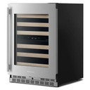 Kitchenaid® 24" Undercounter Wine Cellar with Full-Extension Wood-Front Racks KUWR524SPS