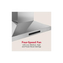KitchenAid® 30-inch Wall-Mount, 4-Speed Canopy Hood KVWC730SSS