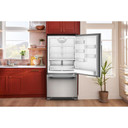 Kitchenaid® 22 Cu. Ft. 33-Inch Standard-Depth Bottom Mount Refrigerator with Right Door Swing KRBR133SPS