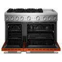 Kitchenaid® 48-Inch 6 Burner Commercial-Style Dual Fuel Range with Griddle KFDD948SSC