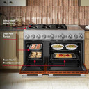 Kitchenaid® 48-Inch 6 Burner Commercial-Style Dual Fuel Range with Griddle KFDD948SSC
