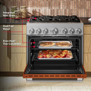 Kitchenaid® 36-Inch 6 Burner Commercial-Style Dual Fuel Range with No Preheat Air Fry Mode KFDS936SSC