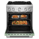 Kitchenaid® 30-Inch 4 Burner Commercial-Style Dual Fuel Range with No Preheat Air Fry Mode KFDS930SDC
