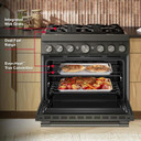 KitchenAid® 36-Inch 6 Burner Commercial-Style Dual Fuel Range with No Preheat Air Fry Mode KFDS936SBE