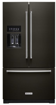 Kitchenaid® 26.8 Cu. Ft. Standard-Depth Refrigerator with Exterior Ice and Water Dispenser KRFF577KBS