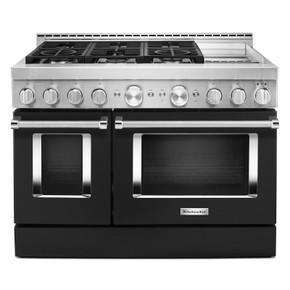 KitchenAid® 48'' Smart Commercial-Style Gas Range with Griddle KFGC558JBK
