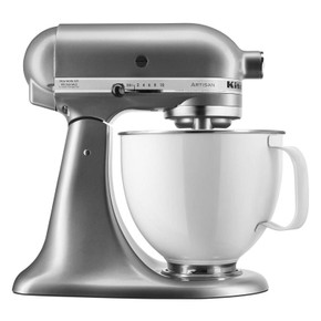 Kitchenaid® Artisan® Series Tilt-Head Stand Mixer with 5 Quart  White Colorfast Finish Stainless Steel Bowl KSM150WPCU
