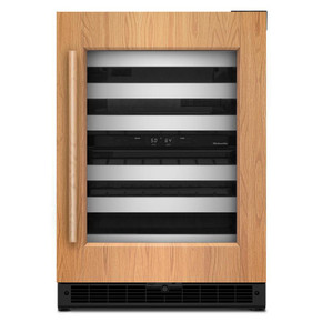 Kitchenaid® 24" Undercounter Wine Cellar with Full-Extension Wood-Front Racks KUWR324SPA
