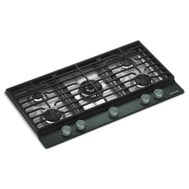 Kitchenaid® Gas-on-Metal Cooktop with an Integrated Wok Grate and CookShield™ Finish KCGK736SJP