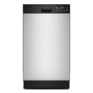 Whirlpool® 18" Stainless Steel Dishwasher with Half Load Cycle and Triple Spray Arms - 48 dBA WDFS5118SS