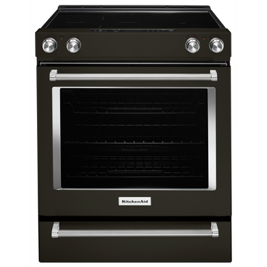 Kitchenaid® 30-Inch 5-Element Electric Slide-In Convection Range YKSEG700EBS