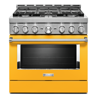 KitchenAid® 36'' Smart Commercial-Style Gas Range with 6 Burners KFGC506JYP