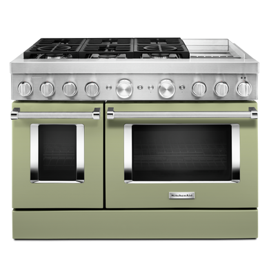 KitchenAid® 48'' Smart Commercial-Style Dual Fuel Range with Griddle KFDC558JAV