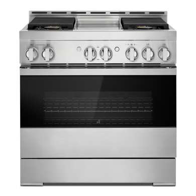 Jennair® 36 NOIR™ Gas Professional-Style Range with Chrome-Infused Griddle JGRP536HM