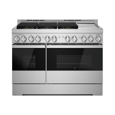 Jennair® NOIR™ 48 Dual-Fuel Professional-Style Range with Chrome-Infused Griddle and Steam Assist JDSP548HM