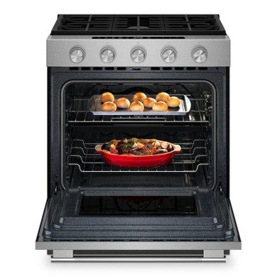 Kitchenaid® 30-Inch 5-burner Gas Slide-In Convection Range KSGS530SPS