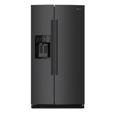 Kitchenaid® 20.8 Cu. Ft. Counter-Depth Side-by-Side Refrigerator with Exterior Ice and Water Dispenser in Black Ore KRSC536RBE