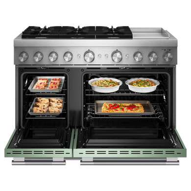 Kitchenaid® 48-Inch 6 Burner Commercial-Style Dual Fuel Range with Griddle KFDD948SDC