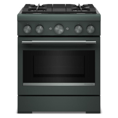 KitchenAid® 30-Inch 4 Burner Commercial-Style Dual Fuel Range with No Preheat Air Fry Mode KFDS930SJP