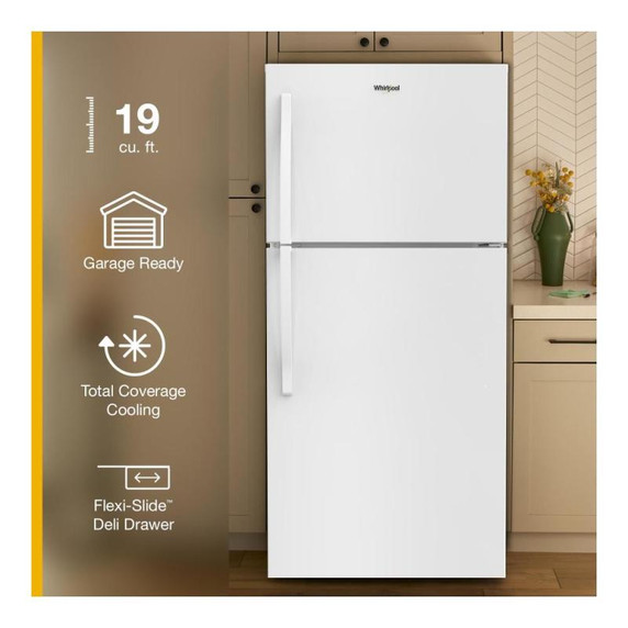 Whirlpool® 30-inch Wide Top Freezer Refrigerator with Total Coverage Cooling- 19 Cu. Ft. WRTX7419SW