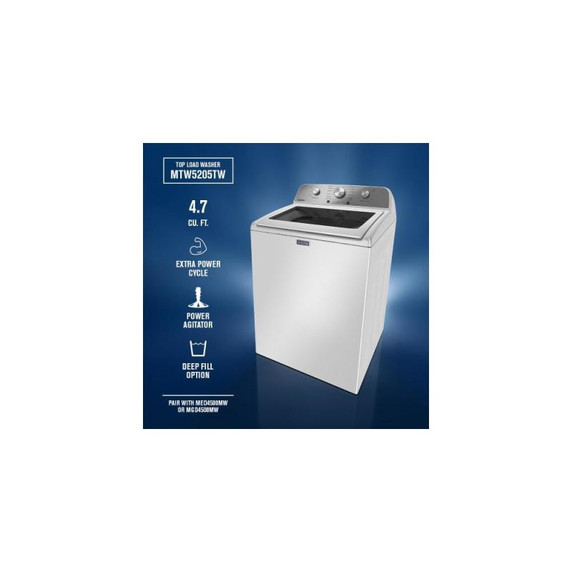 Maytag® 5.4 Cu. Ft. IECTop Load Agitator Washer with Extra Power Cycle MTW5205TW