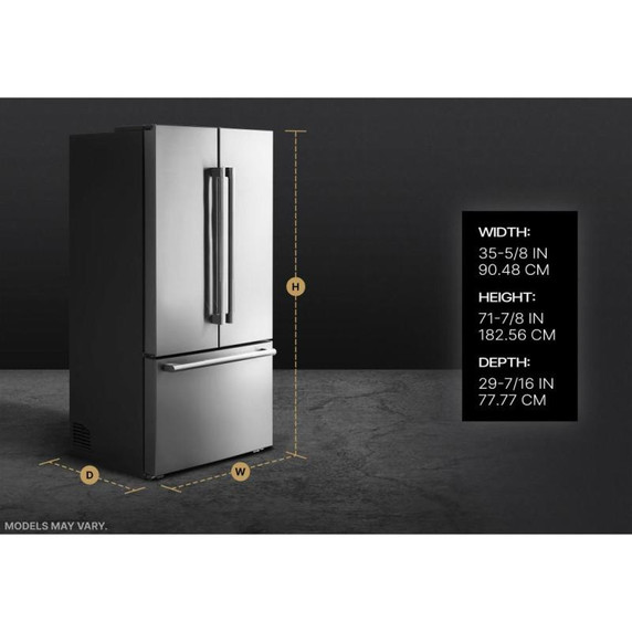 Jennair® RISE 36" Counter-Depth French Door Refrigerator JFFCCI72SL