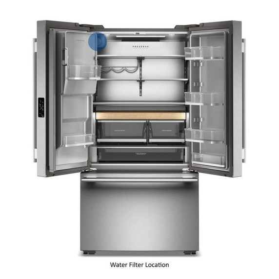 Kitchenaid® Counter-Depth French Door Refrigerator with Intelligent Auto Fill KRFC536SBE