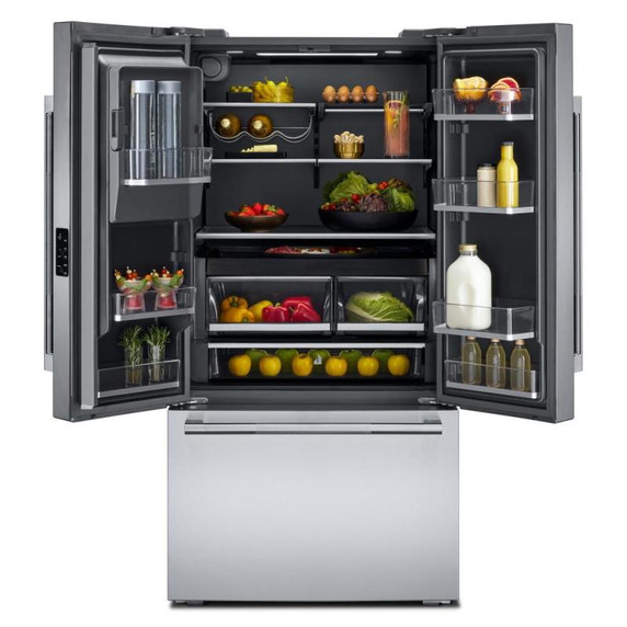 Jennair® RISE™ 36” Counter-Depth French Door Refrigerator with External Dispenser JFFCCE72SL
