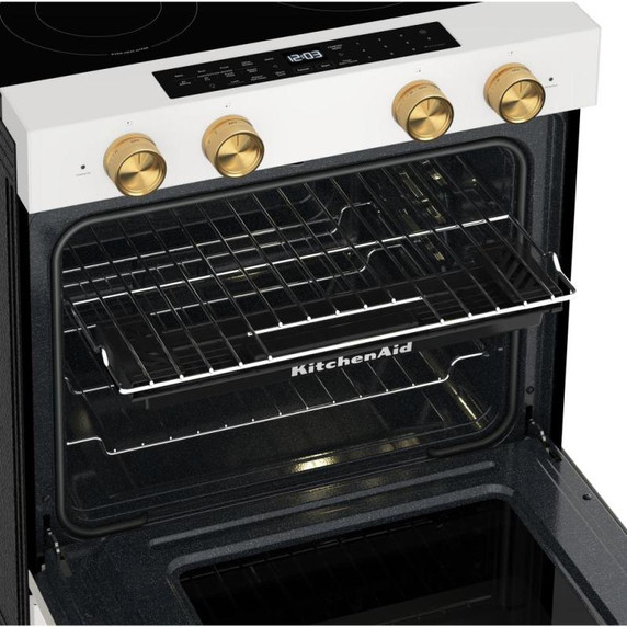 Kitchenaid® 5.3 Cu. Ft. Slide-in Electric Range with Two Even-Heat™ Hyper Elements and Convection Cooking Modes YKSES530SPL