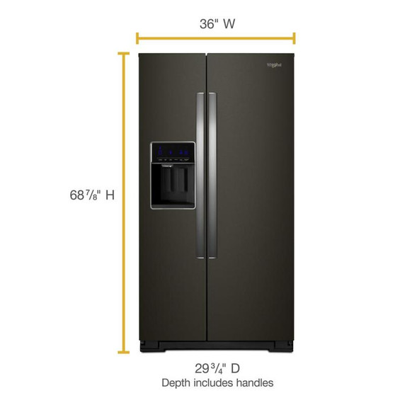 Whirlpool® 36-inch Wide Counter Depth Side-by-Side Refrigerator - 21 cu. ft. WRS571CIHV