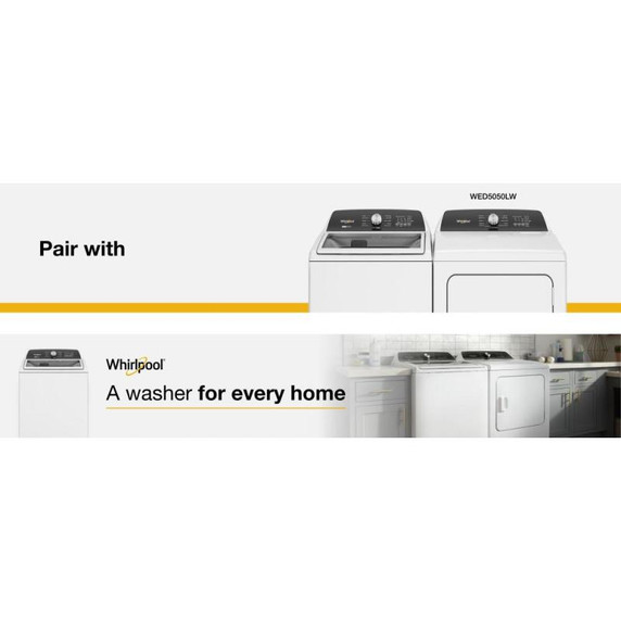 Whirlpool® 5.4 - 5.5 Cu. Ft. I.E.C. Capacity Top Load Washer with Removable Agitator WTW5057LW