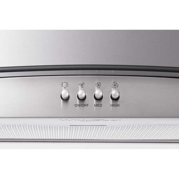 Whirlpool® 30 Curved Glass Island Mount Range Hood WVI51UC0LS