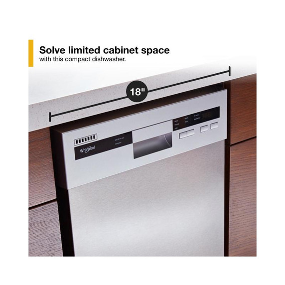 Whirlpool® Small-Space Compact Dishwasher with Stainless Steel Tub WDPS5118PM