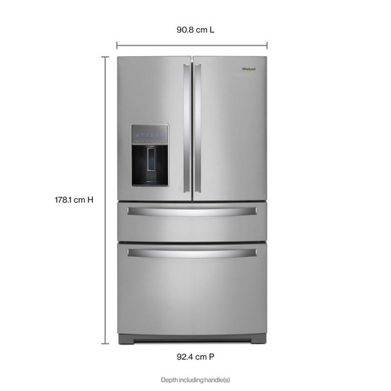 Whirlpool® 36-inch Wide 4 Door Refrigerator with Prep and Store Bins - 26 Cu. Ft. WRMF7736PZ Whirlpool® 36-inch Wide 4 Door Refrigerator with Prep and Store Bins - 26 Cu. Ft. WRMF7736PZ